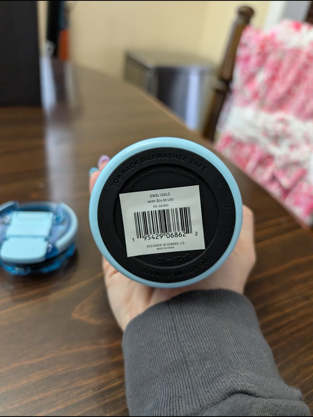 Hopsulator Slim Can Cooler with Lid In Glacier - Picture 2 of 3